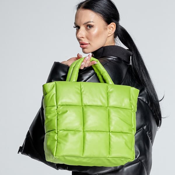 Håndtasker til kvinder Stor puffer mulepose LIME GRØN Lime Green