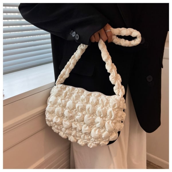 Fold Cloud Underarm Taske Skuldertasker HVID white