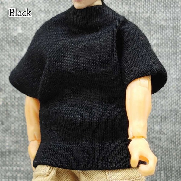 1/6 Miniatyyrivaatteet Soldier Casual T-paita MUSTA Black