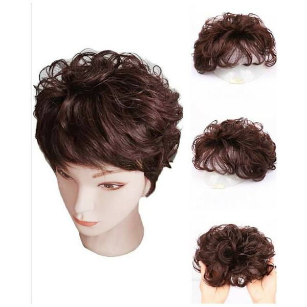 Curly Clip-On Hair Topper Hair Extension SVART black