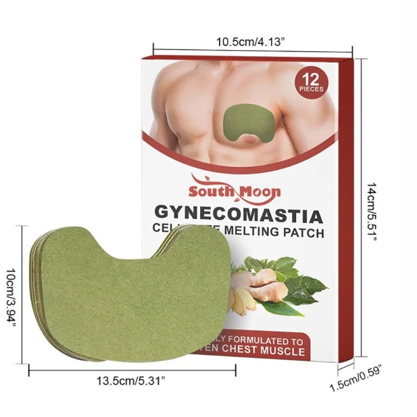 12 stk/eske Gynecomastia Cellulite Melting Patch Ingefærkiste