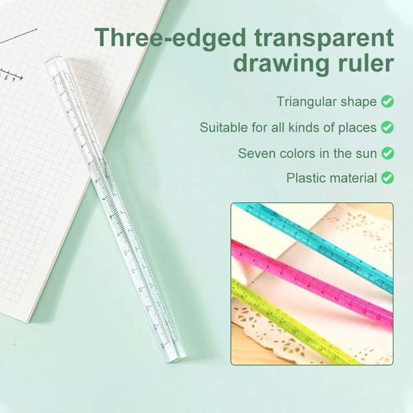 5 STK Lineal Trekant Lineal 15CMTRANSPARENT TRANSPARENT 15CMTransparent