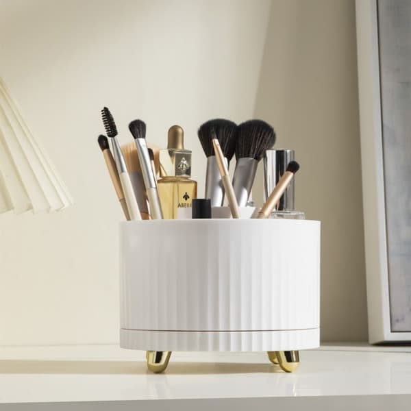 Desktop Storage Box Kosmetisk Organizer VIT White