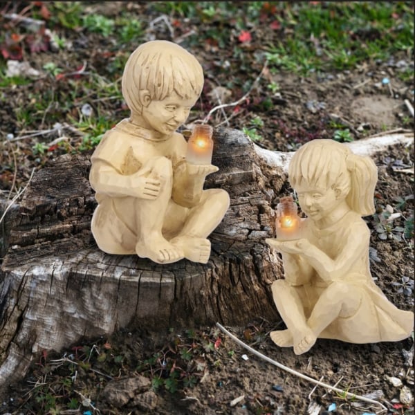 Solar Children Statues Gutte & Jente statuer Jente Jente Girl