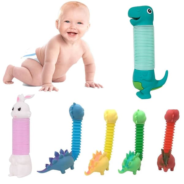 3 STK Girafpoprør Dyresugelegetøj E E E