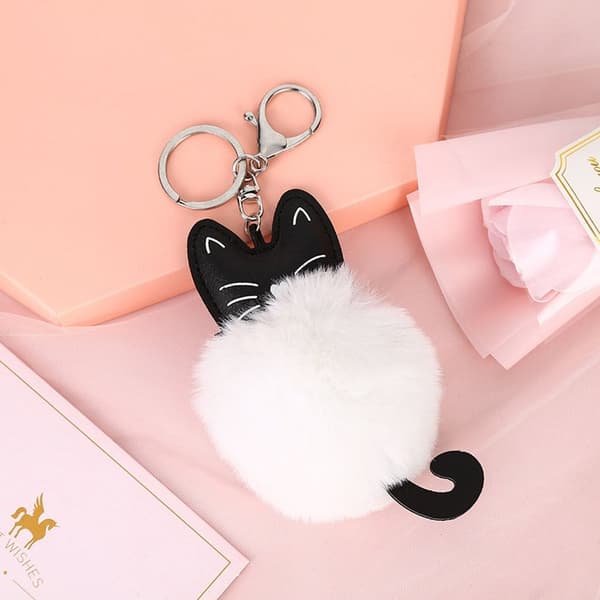 3 Stk Cat Shape Pendler Bilnøglering SORT Black