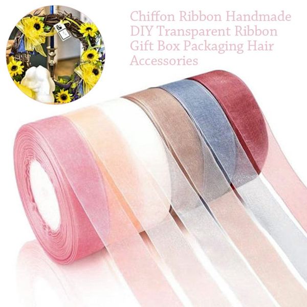 45M*2cm Skirt chiffongband Organza spetsband VIT White