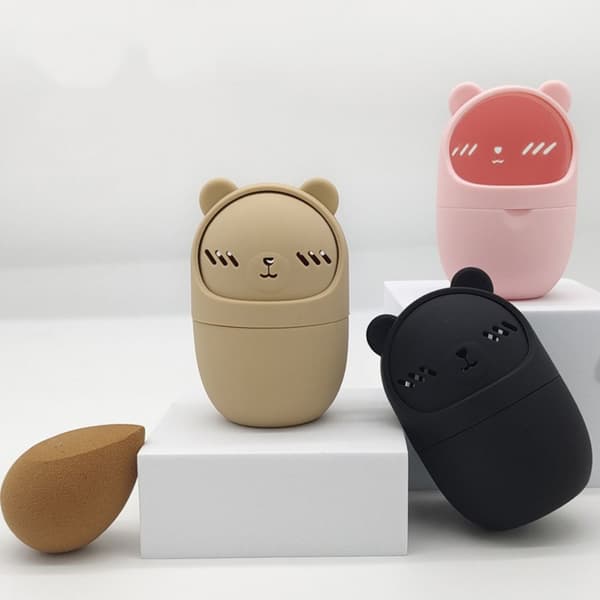 Makeup Beauty Sponge Case Makeup Box BLÅ Blue