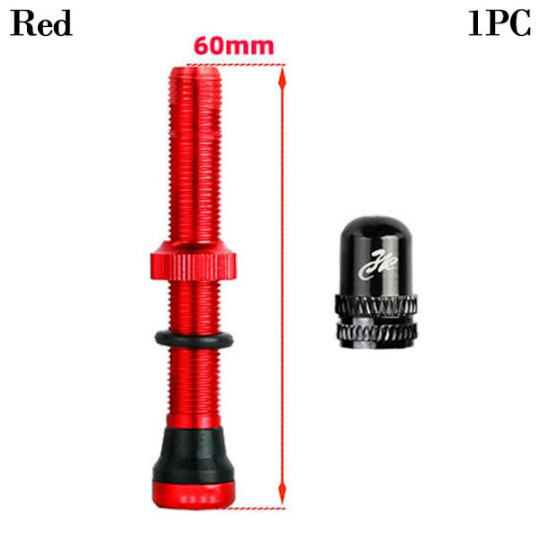 1/2 st Schrader A/V-ventiler Amerikansk ventil RÖD 60MM1PC 1st Red 60mm1pc-1pc