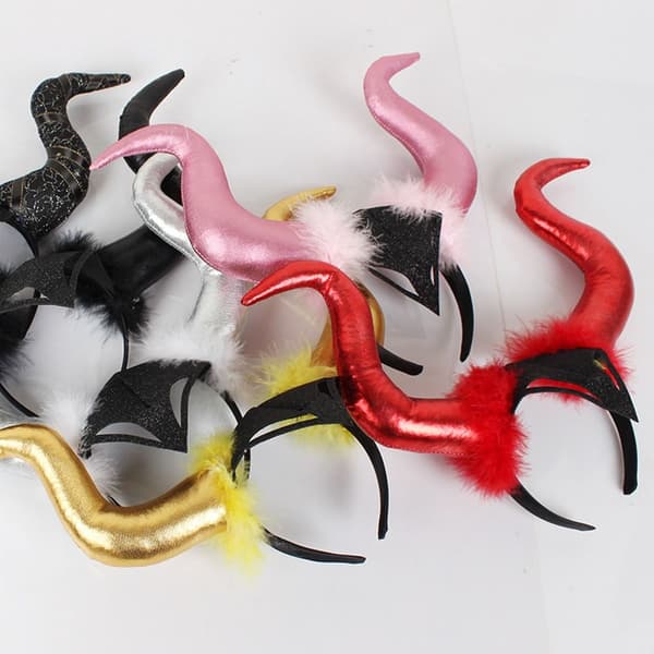Devil Horns Pandebånd Cosplay Pandebånd SORT black
