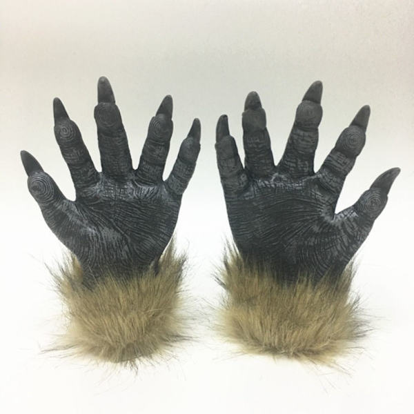 Halloween varulvshandsker Wolf Head 3 3 3