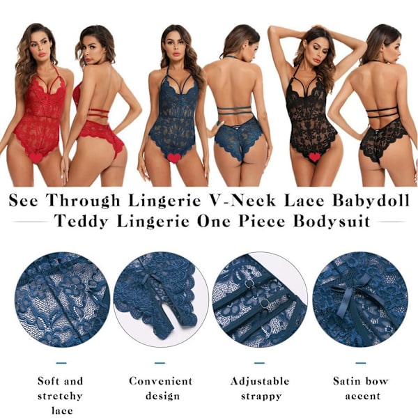 Lace Bodys Alusvaatteet Yöasut-Alusvaatteet RED M red M