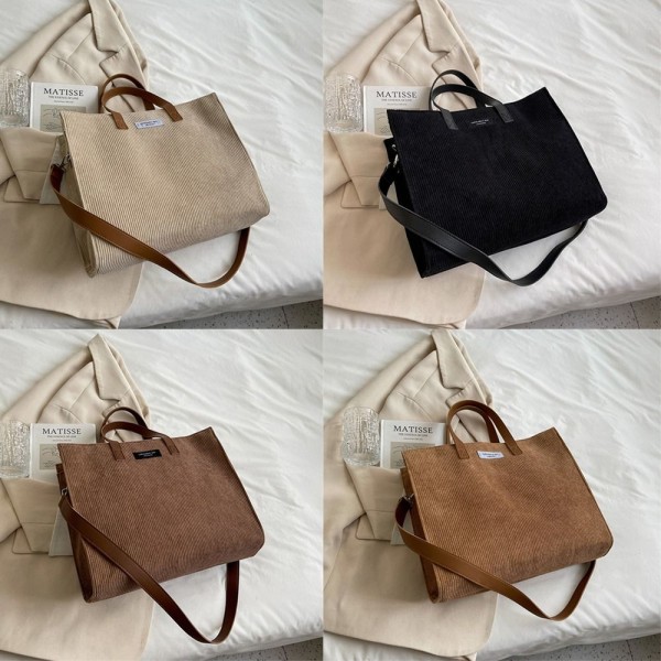 Lærreds skuldertaske Indkøbstasker KHAKI khaki