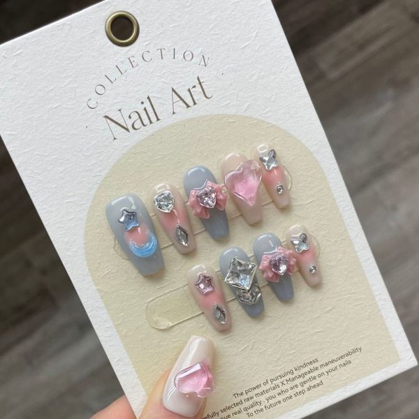 10st Love Mocha Handmade Nails Pure Manual False Nail SSHORT SShort