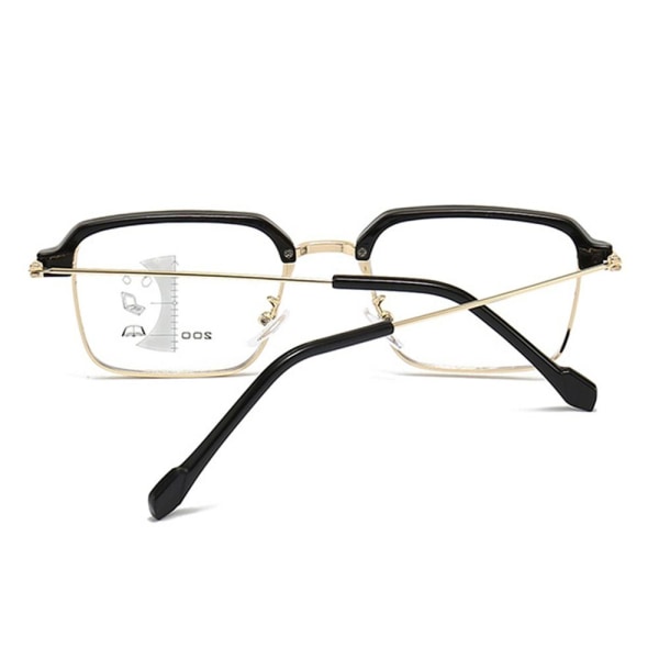 Anti-blåt lys læsebriller Firkantede briller GULD STYRKE Gold Strength 200