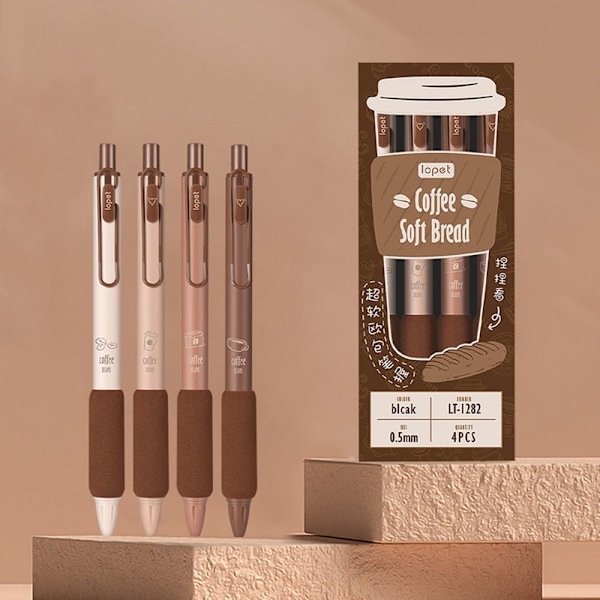 4 Stk Gel Pen Sort Refill Pen KAFFE KAFFE Coffee