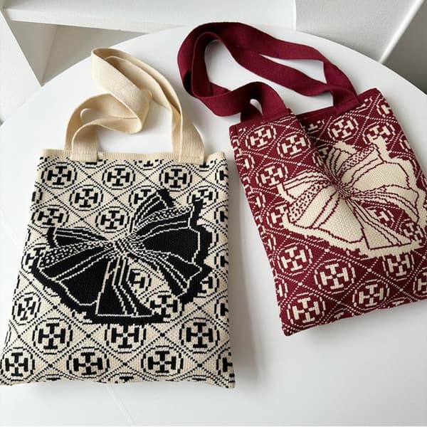 Håndvævet Taske Knot Håndledstaske SORT black