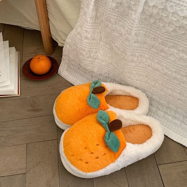 Plysch Orange Bomull Dam Vinter Sovrumstofflor 40-41 40-41