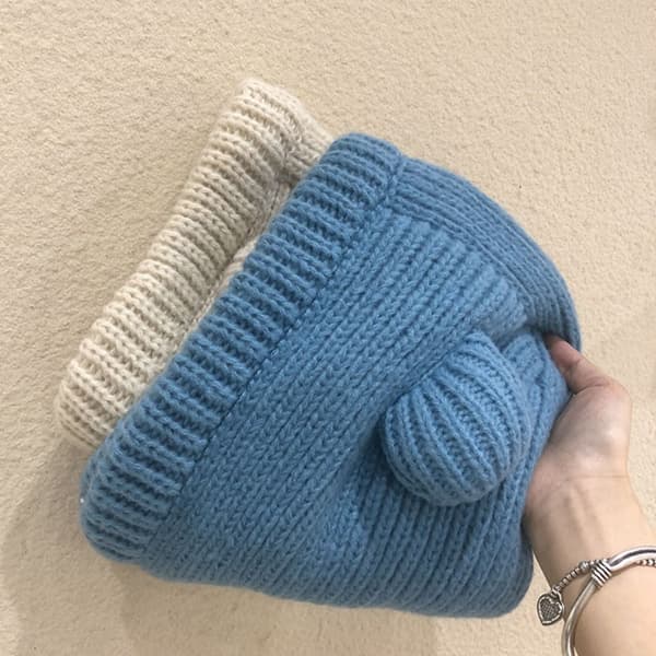 Pullover Strikket Lue Varm Balaclava Lue MØRK GRÅ dark grey