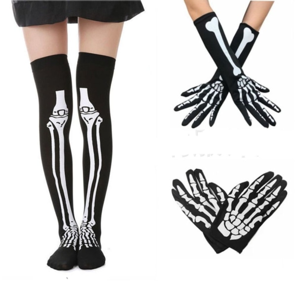 Halloween handskar Skeleton Long Gloves 2 2 2