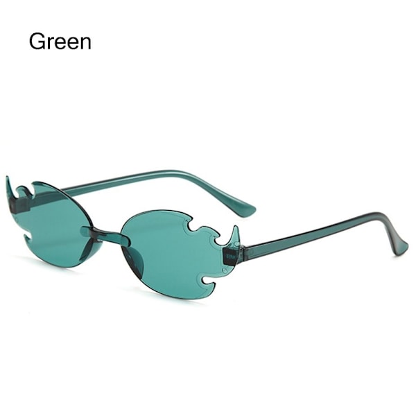 Fire Flame Solglasögon Flamformade Solglasögon GRÖN GRÖN Green