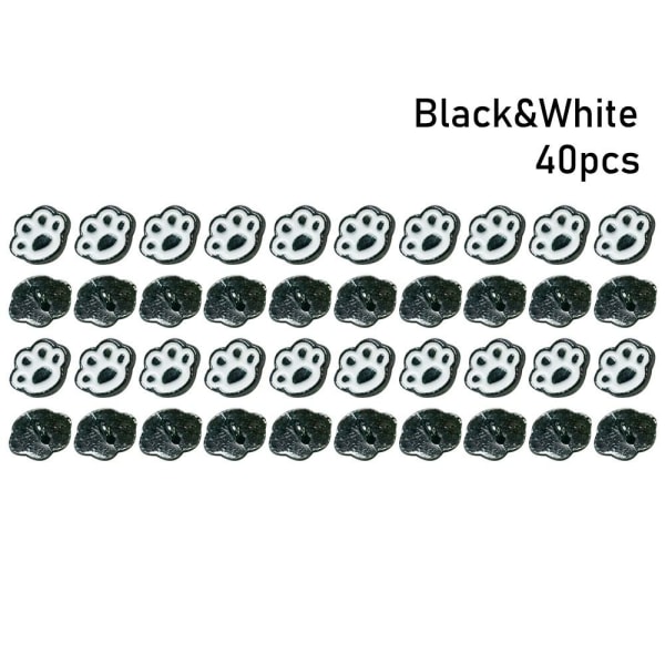 40st Dockspänne Miniknappar SVART&VIT Black&White