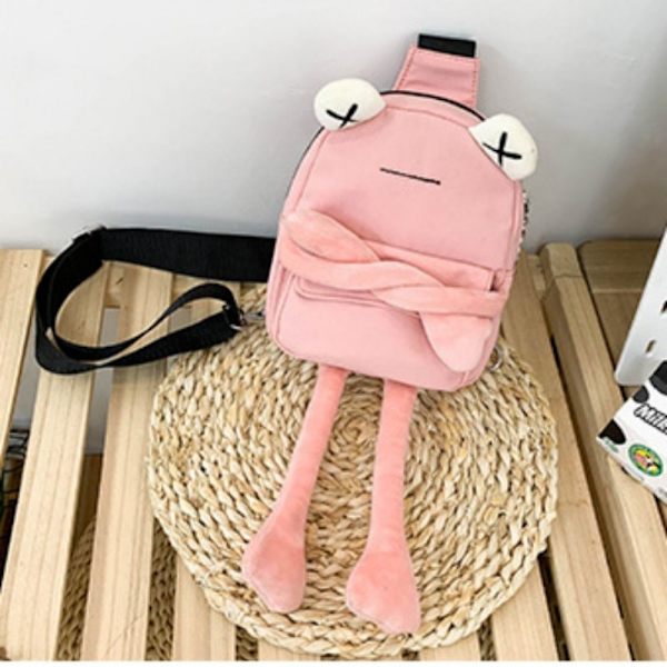Personlighet Tjej liten väska Tide Cartoon Söt Groda Casual Messenger Bag pink