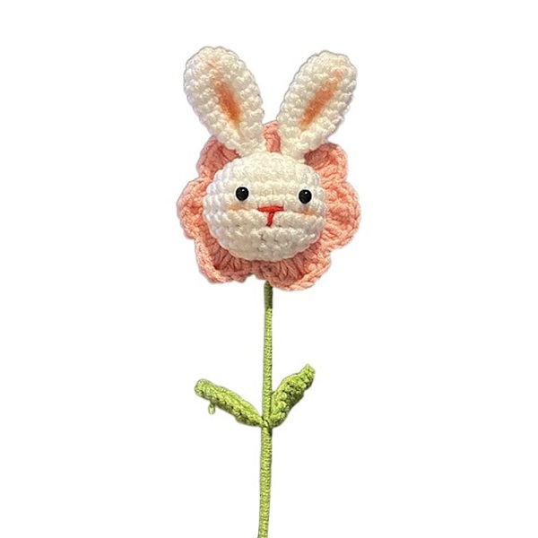 Kanin Virkade Blommor Handstickad konstgjorda blombukett Style 3