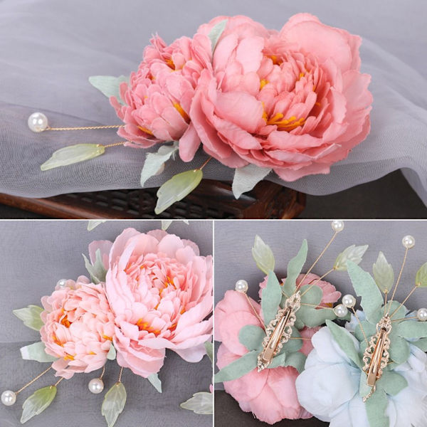 Flower Hair Clip Pearl Blomsterhårnåle GRØN Green