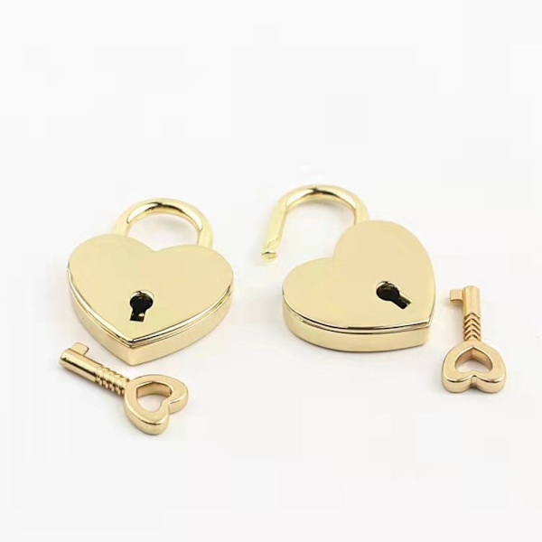 Heart Shape Hengelås Mini Hengelåser LIGHTGOLD Lightgold