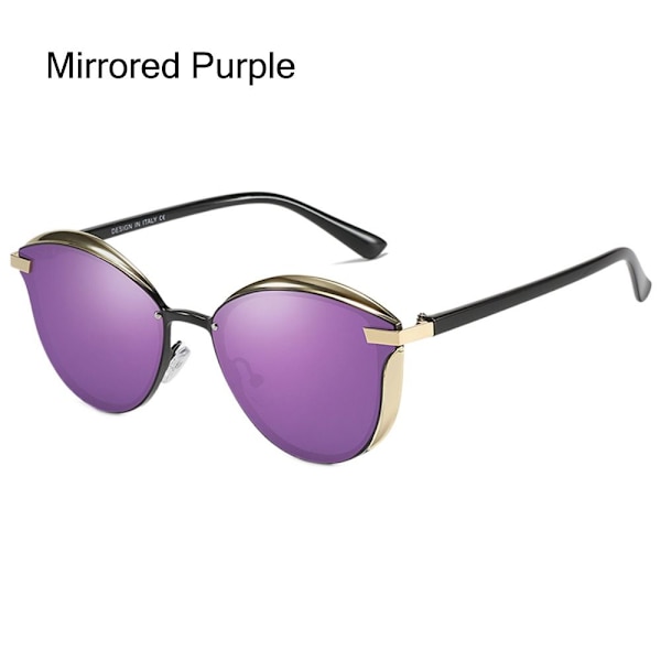 Överdimensionerade solglasögon Cateye solglasögon SPEGLADE LILA Mirrored Purple
