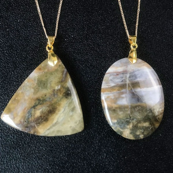 Stone Kaulakoru Riipus Natural Akaatti Riipus TRIANGLE TRIANGLE triangle