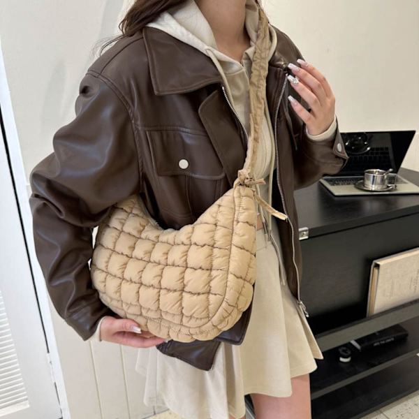 Skuldertaske Puffy Håndtaske KHAKI Khaki