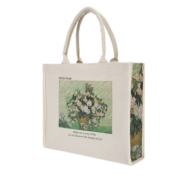 Skulder-lerretsveske Large Tote E E E