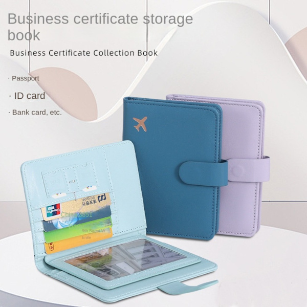 RFID Passport Cover Passport Clip LYSEBLÅ light blue