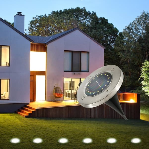 Solar Underground Light 16LED Lampe HVID LYS HVID LYS white light