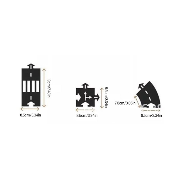 Trafikklekesett Fleksibel Puslespill Veibane 8 STK 8 STK 8PCS