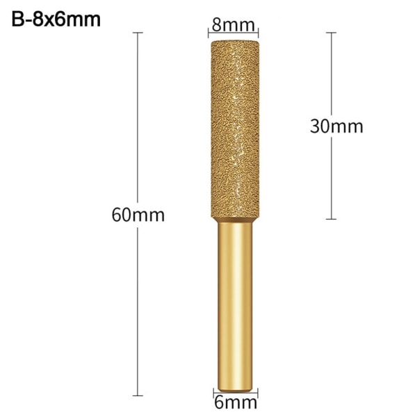 Slibehoved Grafitstang poleret B-8X6MM B-8x6mm