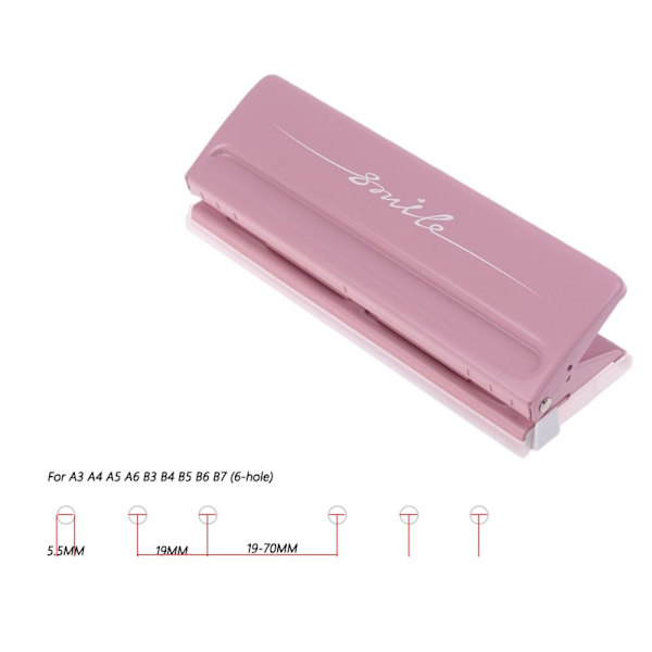 Paperileikkuri säädettävä rei'itys PINK Pink