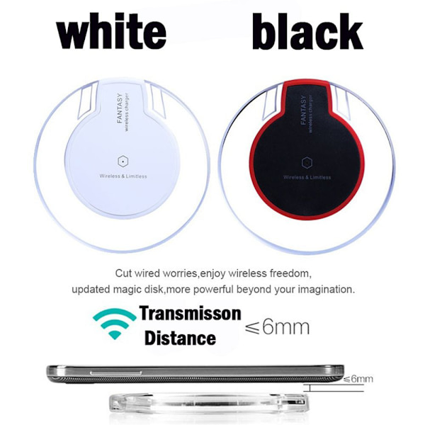 Trådløs lader Ladepute QI Standard HVIT White