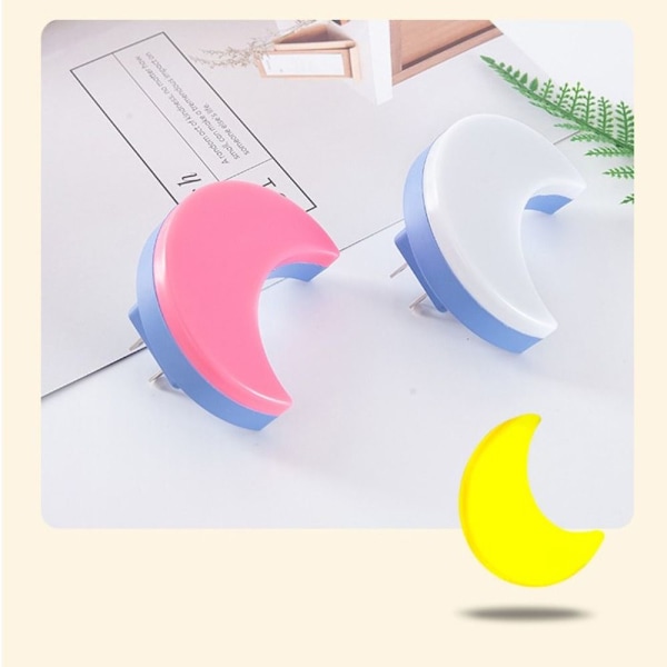 2kpl Lamppu Moon Shape KELTAINEN EU PLUG EU PLUG yellow EU Plug-EU Plug