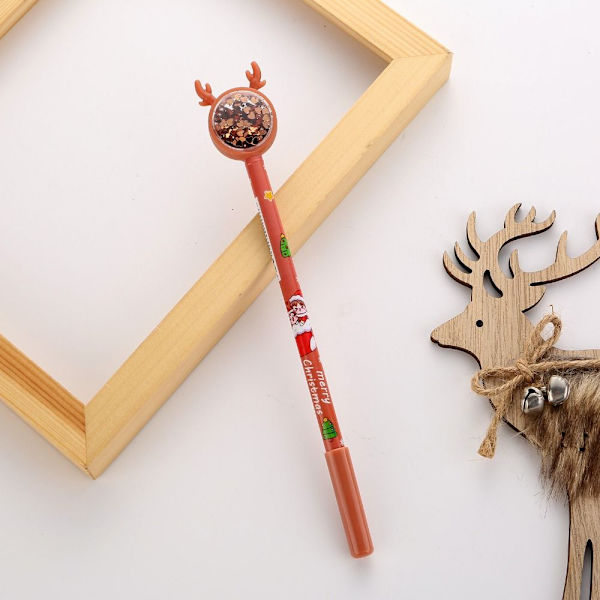 4STK Christmas Neutral Pens Elk Pailletter Pen KAFFE coffee