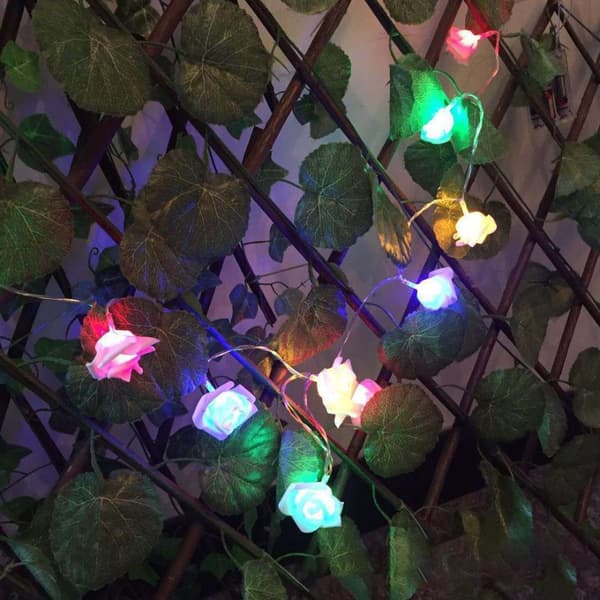 LED Rose Flower String Lights Fairy String Lights HVIT white