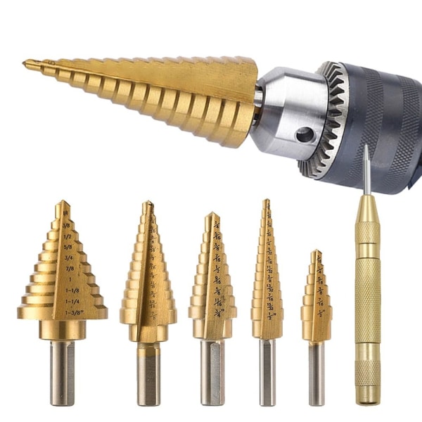 6 stk 3-12 mm 4-12 mm 4-20 mm lige rille trinborsæt