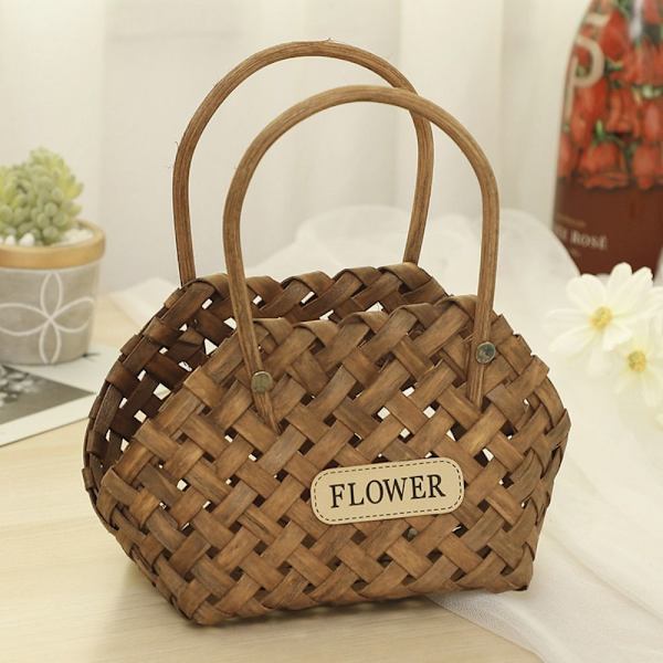 Blomsterkurve Blomster Bambuskurv KAFFEFARVE coffee color