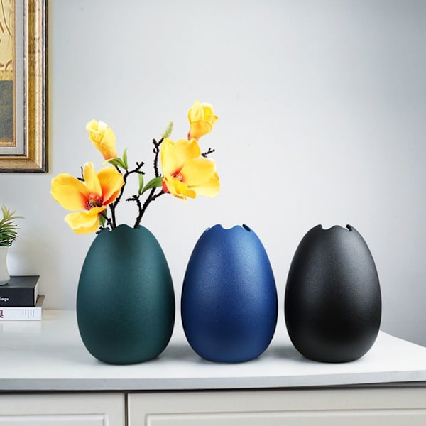 Keramisk Vas Växt Blomkruka SVART black