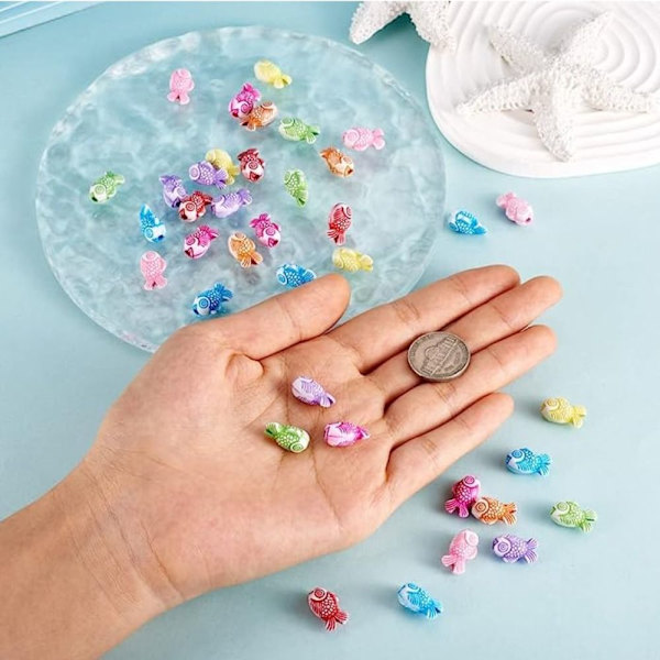 200 st 200 st Akryl Koi Fish Spacer Pärlor Guldfisk Lös