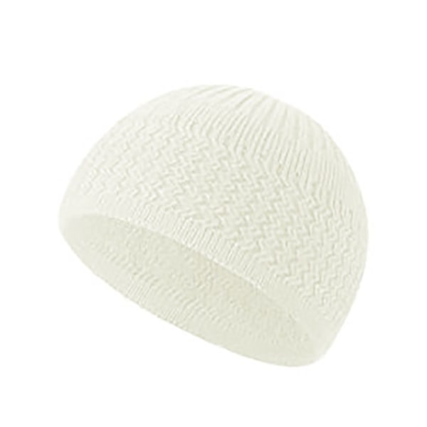 Muslim Cap Neulottu Hat VALKOINEN WHITE