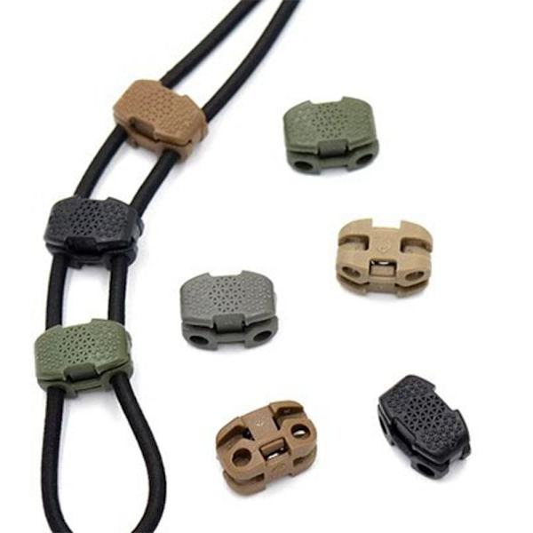 2st Fjädersnöre Lås Toggle Stopper GRÅ Grey