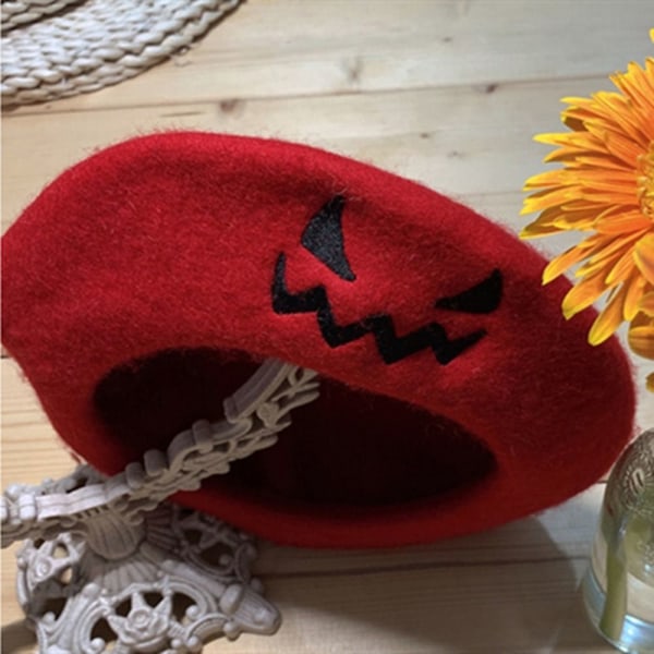 Halloween Gresskar Beret Cap franske hatter GUL yellow